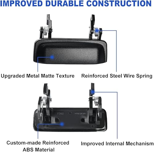 Miniatura 6 de JDMON Reemplazo de manija de puerta exterior de metal para Ford Ranger 1998-2011 Mazda B2300 B3000 B4000 2001-2010 Reemplaza# 2L5Z1022404BAA negro 2