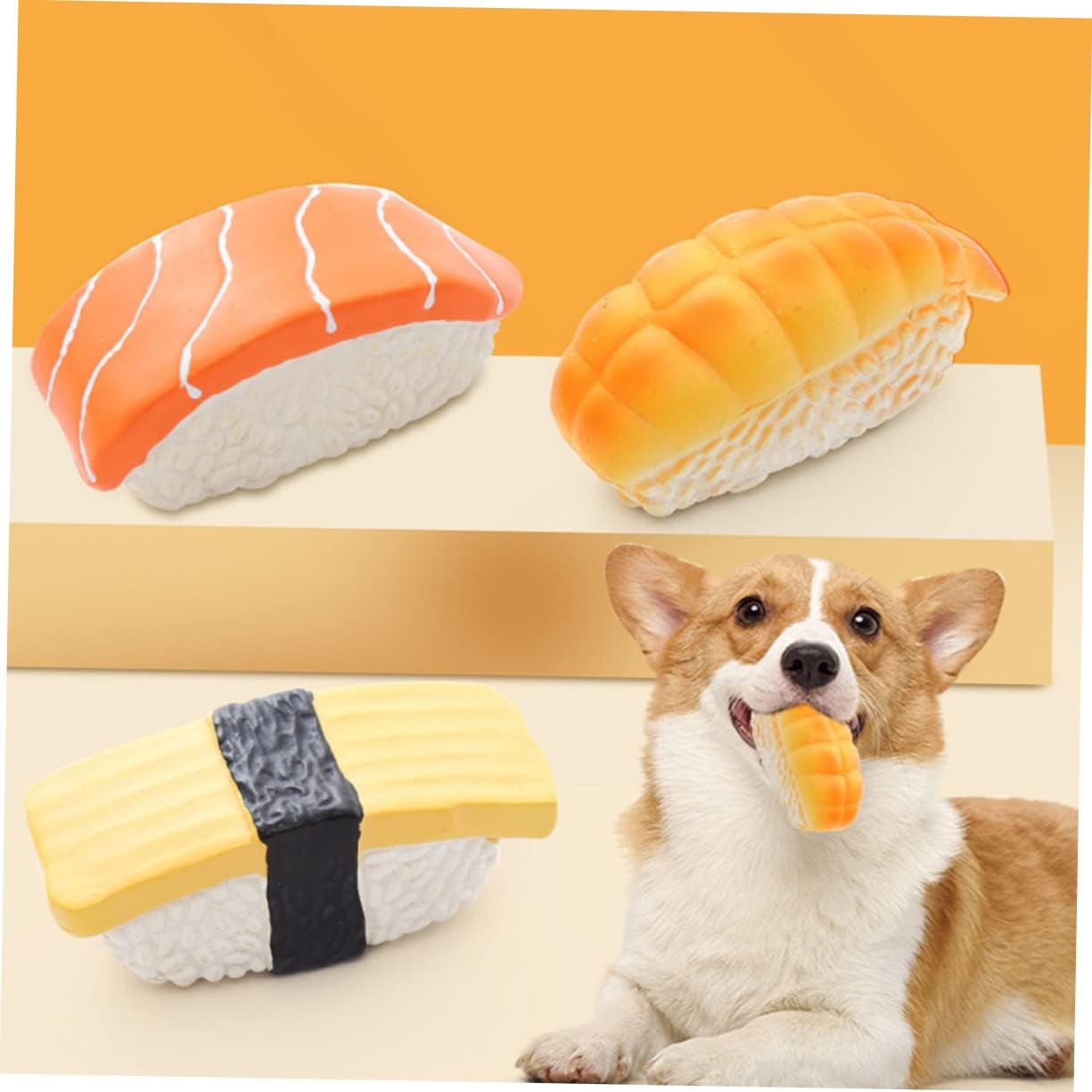 balacoo 15pcs Sushi Shaped Chewing Toy for Dogs Interactive Puppy Playthings Molar Toys for Health Fun Pet Supplies for Chewing and Play