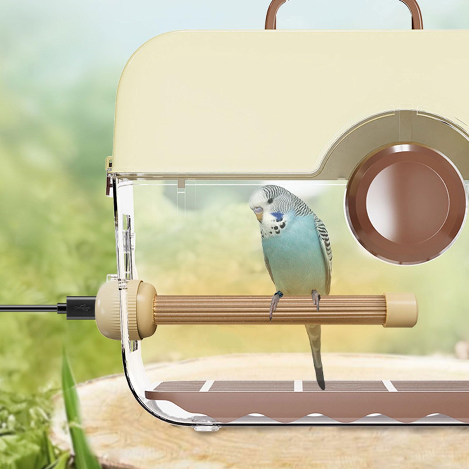 Elektrisch beheizte Sitzstange für kleine Vögel kauen USB-Heizung beheizte Vogelstange Ständer