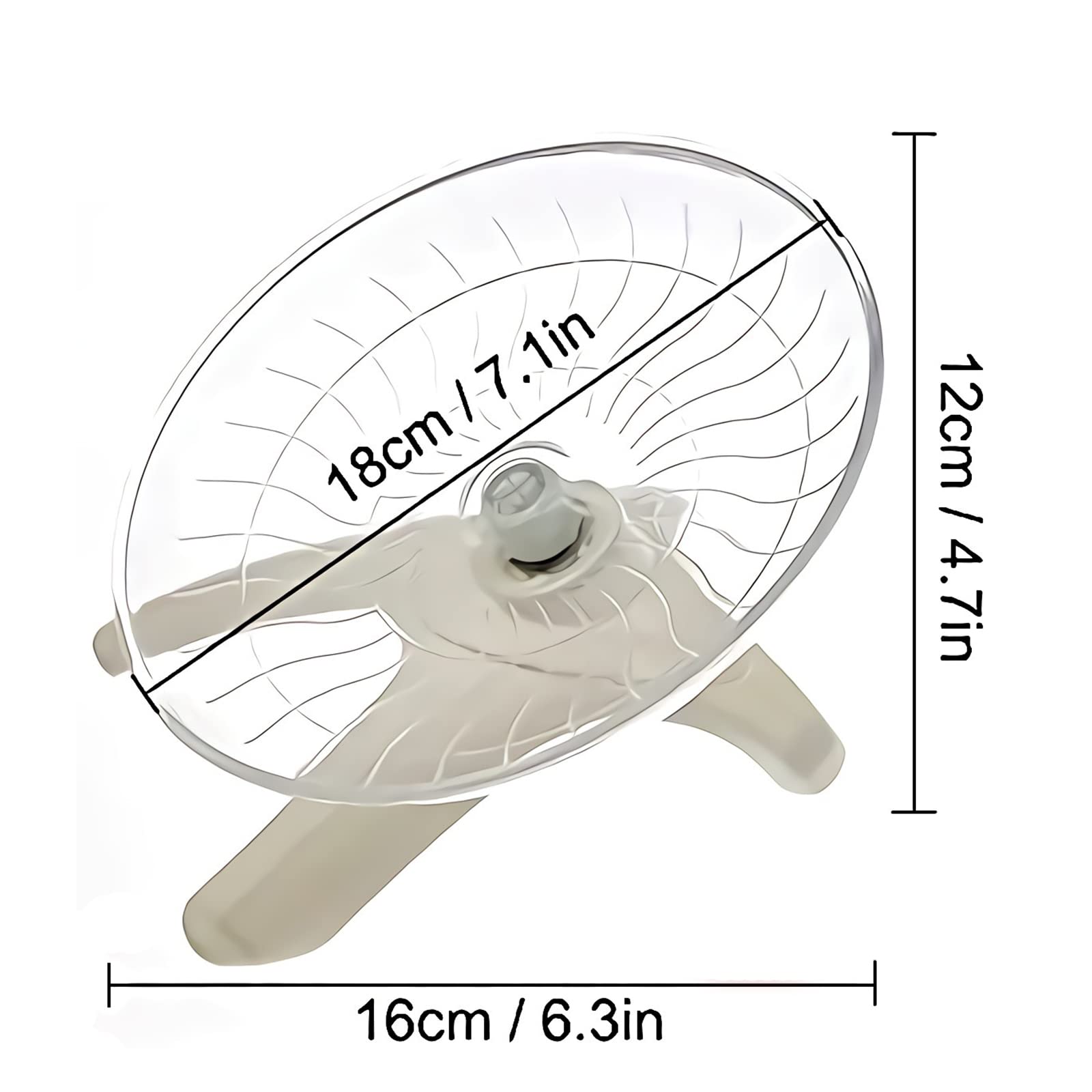 18cm Mute Hamster Fliegende Untertasse, 7 Zoll Hamster Fliegende Untertasse, Geräuschloses Rad für Kleintiere Flying Saucer Nager, für Nager, Lgel, Meerschweinchen, Kleine Haustiere, Weiß