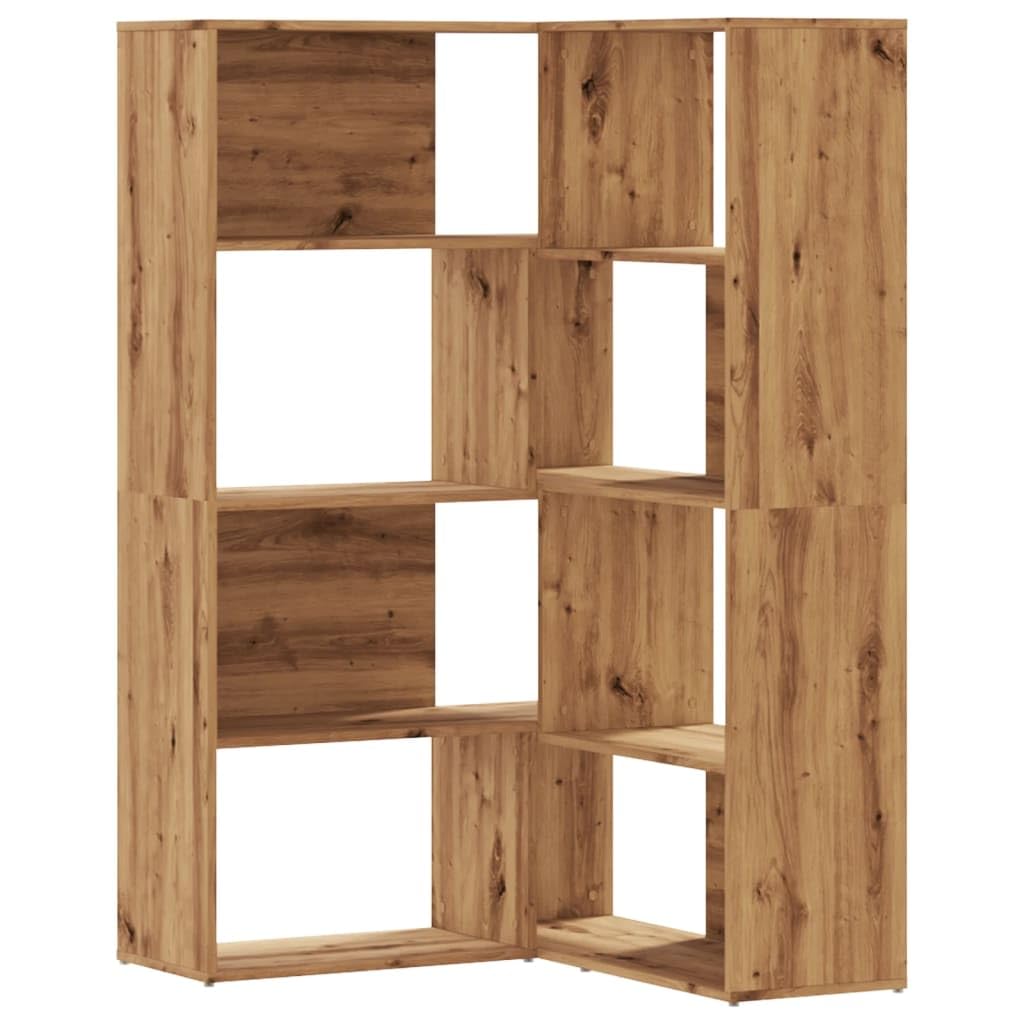 vidaXL Estantería Esquina 4 Niveles Madera Roble Artisan 85x85x140 cm