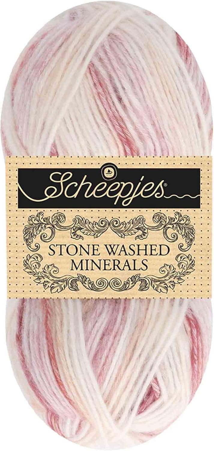 Scheepjes Stone Washed Minerals Yarn, 1 x 50 g Skein, Color 911 Cinnabar Haze