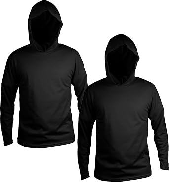 TZ Promise Men Ultra-Lightweight Hi-Vis Construction Work Shirts Long Sleeve Hoodie UPF 50+ Sun Protection, 2-Pack