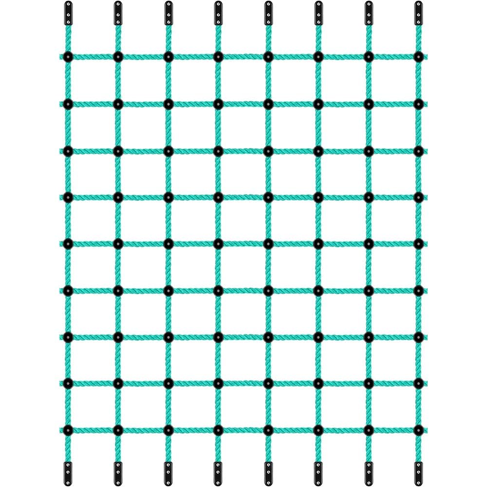BeneLabel Climbing Cargo Net, 380 x 178cm Climbing Frame Net Kids Webbing Net Rope Ladder Playground Safety Netting with Hardware for Outdoor Playset/Swing Set/Treehouse Obstacle Course Training,Green