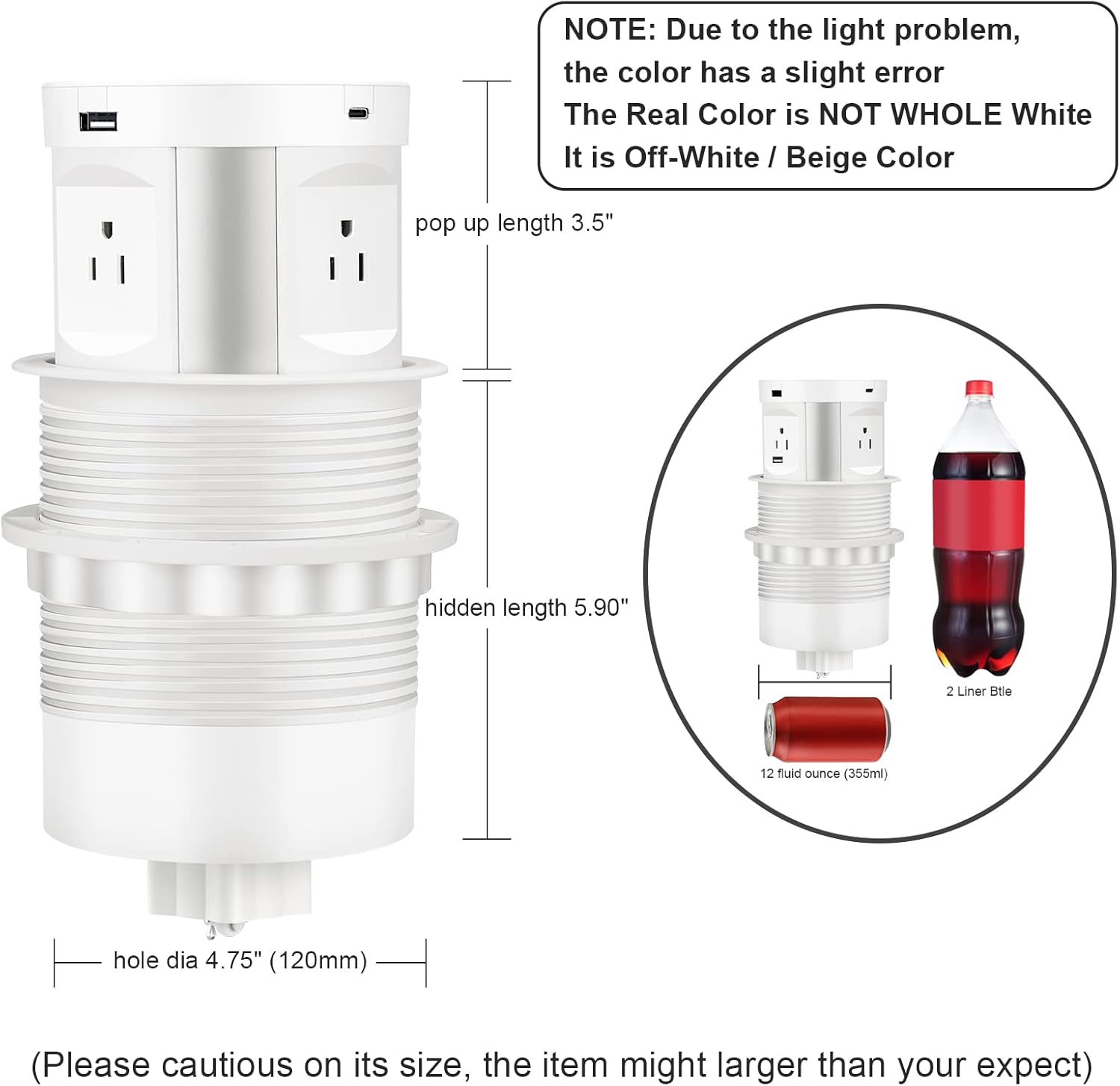 Best Cyber Deals 🔥 Kungfuking Automatic Pop up Outlet, Wireless Charger Power Strip Surge Protector Recessed Outlet, 4 AC Plug + Type-A and Type-C USB Port Outlets for Countertop Kitchen Island Conference Workbench