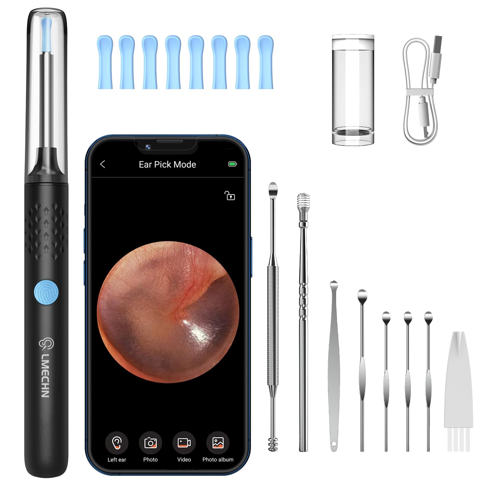 LMECHN Ear Cleaner with Camera, Ear Wax Removal Kit with 1080P