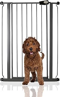 Bettacare Child and Pet Gate, 75cm - 83cm, Slate Grey, Extra Tall Gate 104cm in Height, Pressure Fit Stair Gate, Baby Gate and Suitable for Dog Gate or Pet Barrier, Easy Installation
