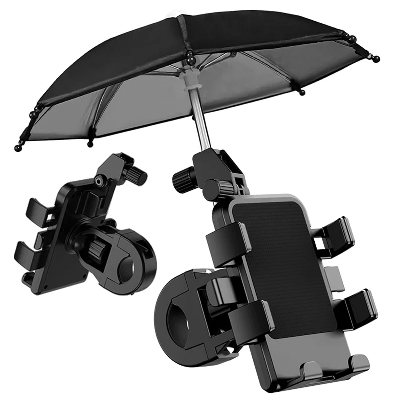 Support Telephone Velo Support Téléphone Moto Parapluie Imperméable Pare-Soleil Vélo Scooter D'extérieur Clip Téléphone Support Guidon Telephone Moto Rotation(D)