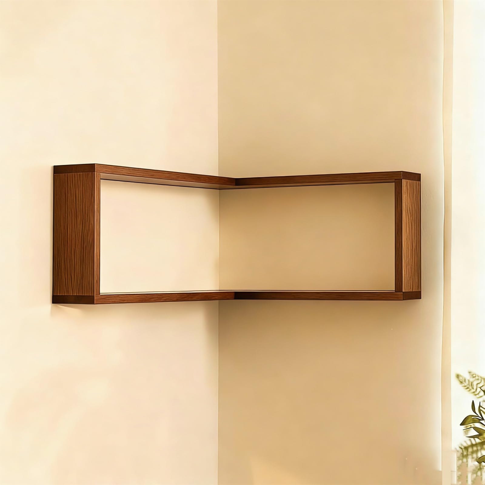 Smart Corner Shelf with Light,Illuminated Corner Shelves,Floating Storage Wooden Wall-Mounted Shelves for Figurines and Collectibles Display Stand (1 Set (no Lights))