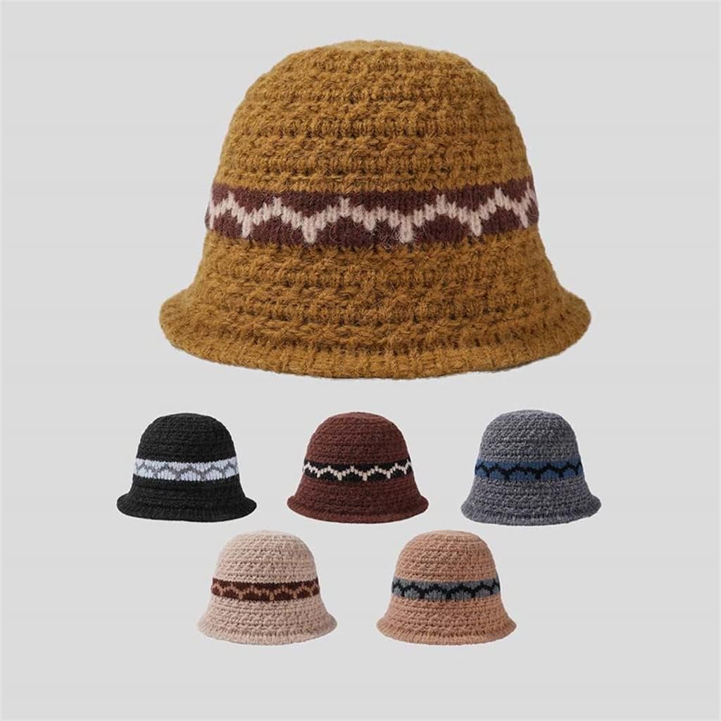 Damski, swobodny, dzianinowy kapelusz typu bucket hat, na każdy mecz, z wiązaniem (b, jeden rozmiar) (a