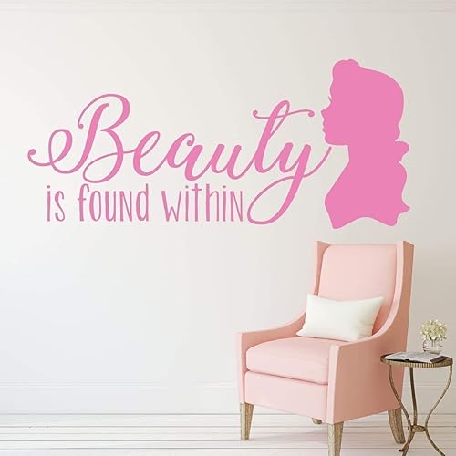Miniatura 2 de Beauty and the Beast Decoration - "Beauty is Found Within" Quote from Belle - Children and Teen Home Decor For Bedroom, Girl's Room, Nursery,