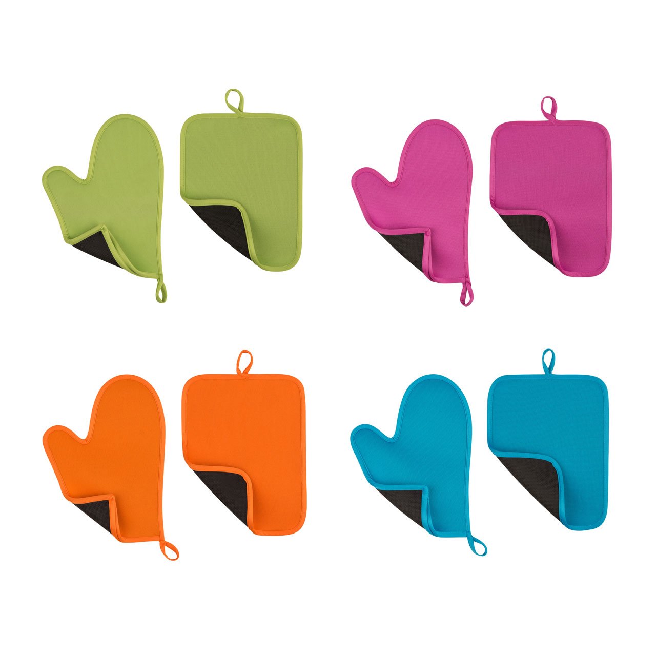 Premier Housewares Oven Glove and Pot Holder Set - Lime Green, H1.50 x W34 x D19cm - Image 2