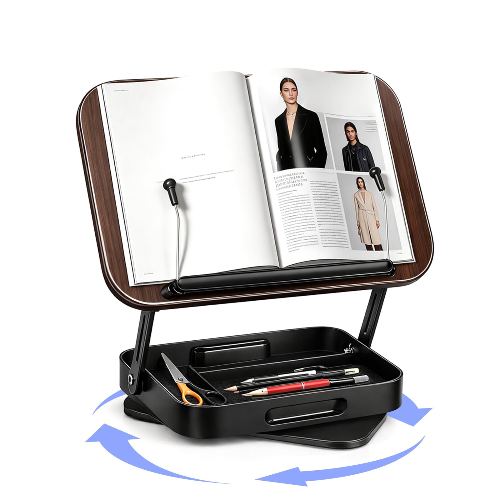 Support à livres en bois Joyzan pliable et pivotant à 360° - 7