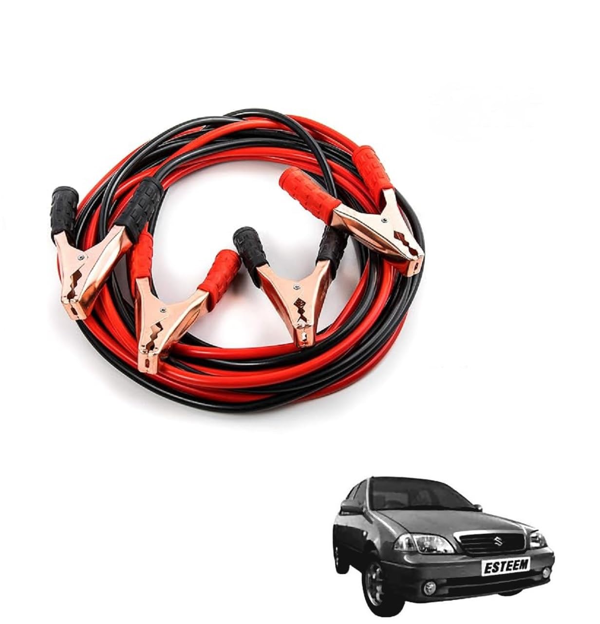 Kozdiko Heavy Duty Auto Jumper Cable Battery Booster Wire Clamp with Alligator Wire Emergency Car Battery Charging Booster Cables Compatibile with Maruti Suzuki Esteem-image-46