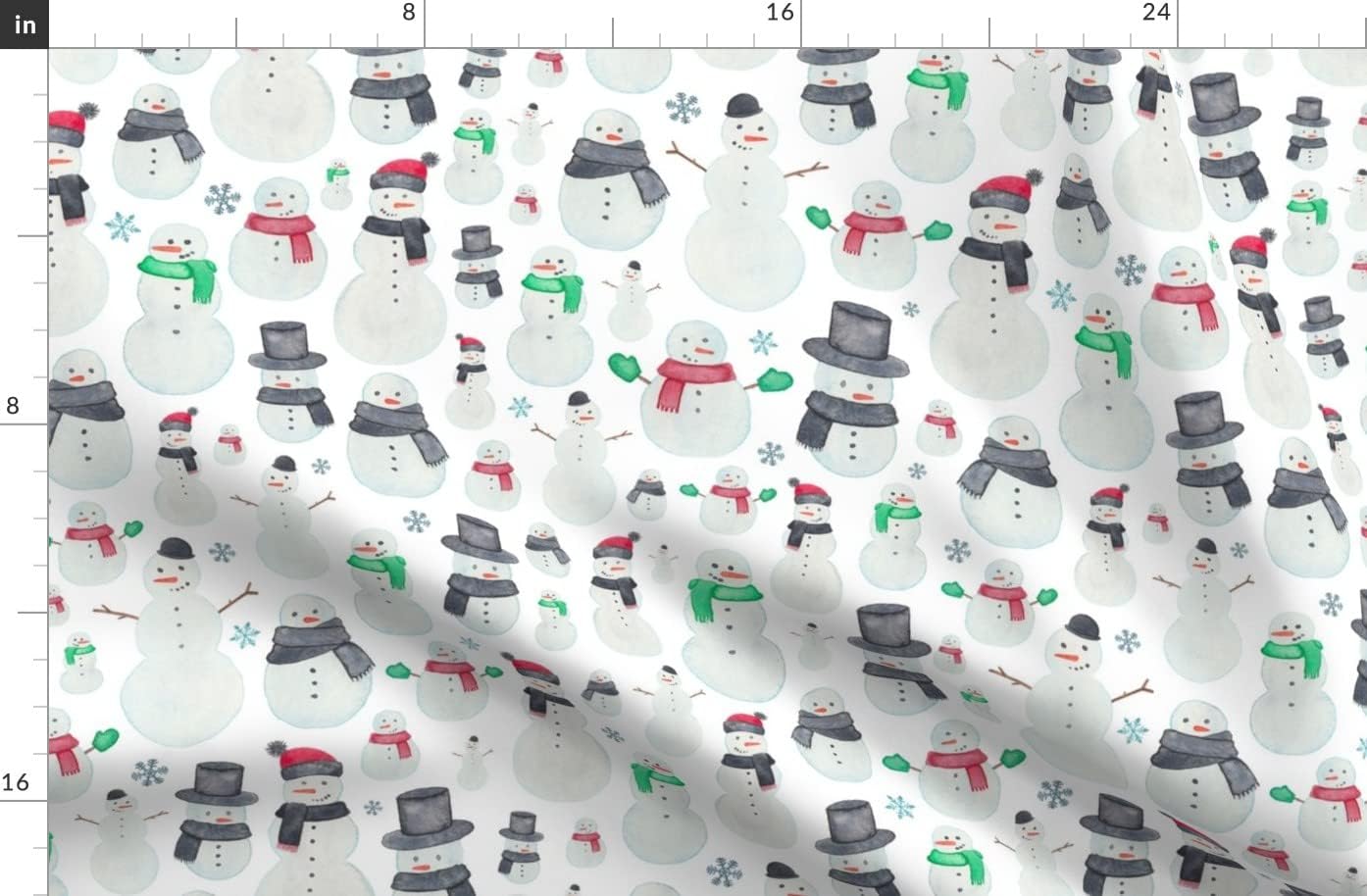 Spoonflower Fabric - Christmas Snowmen Winter Snow Snowman Children Printed on Organic Cotton Sateen Fabric by The Yard - Sewing Quilting Apparel Home Decor