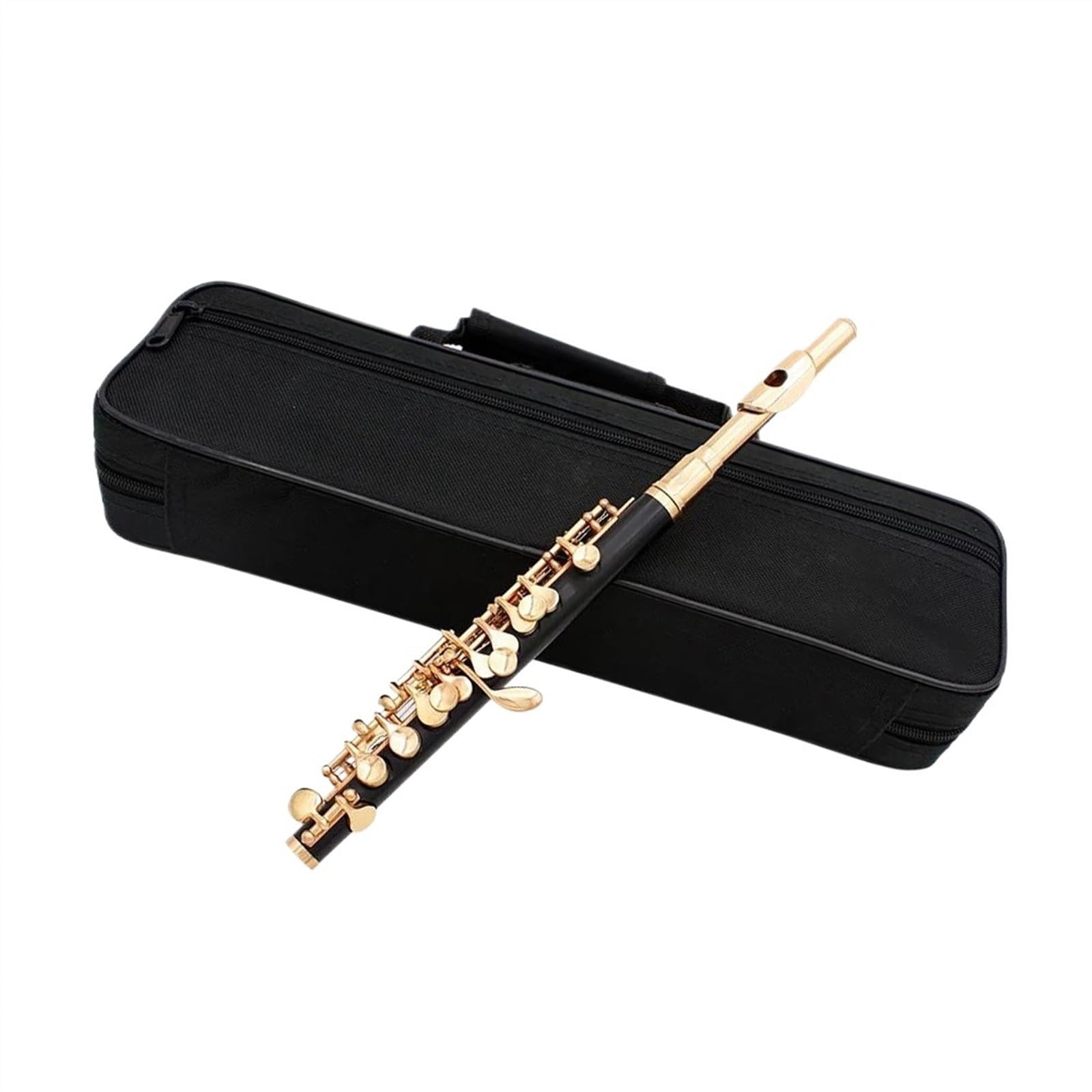 flauta de estudiante C Key Piccolo Flauta De Tamaño Medio Piccolo Profesional Baquelita Chapado En Oro Con Estuche Acolchado