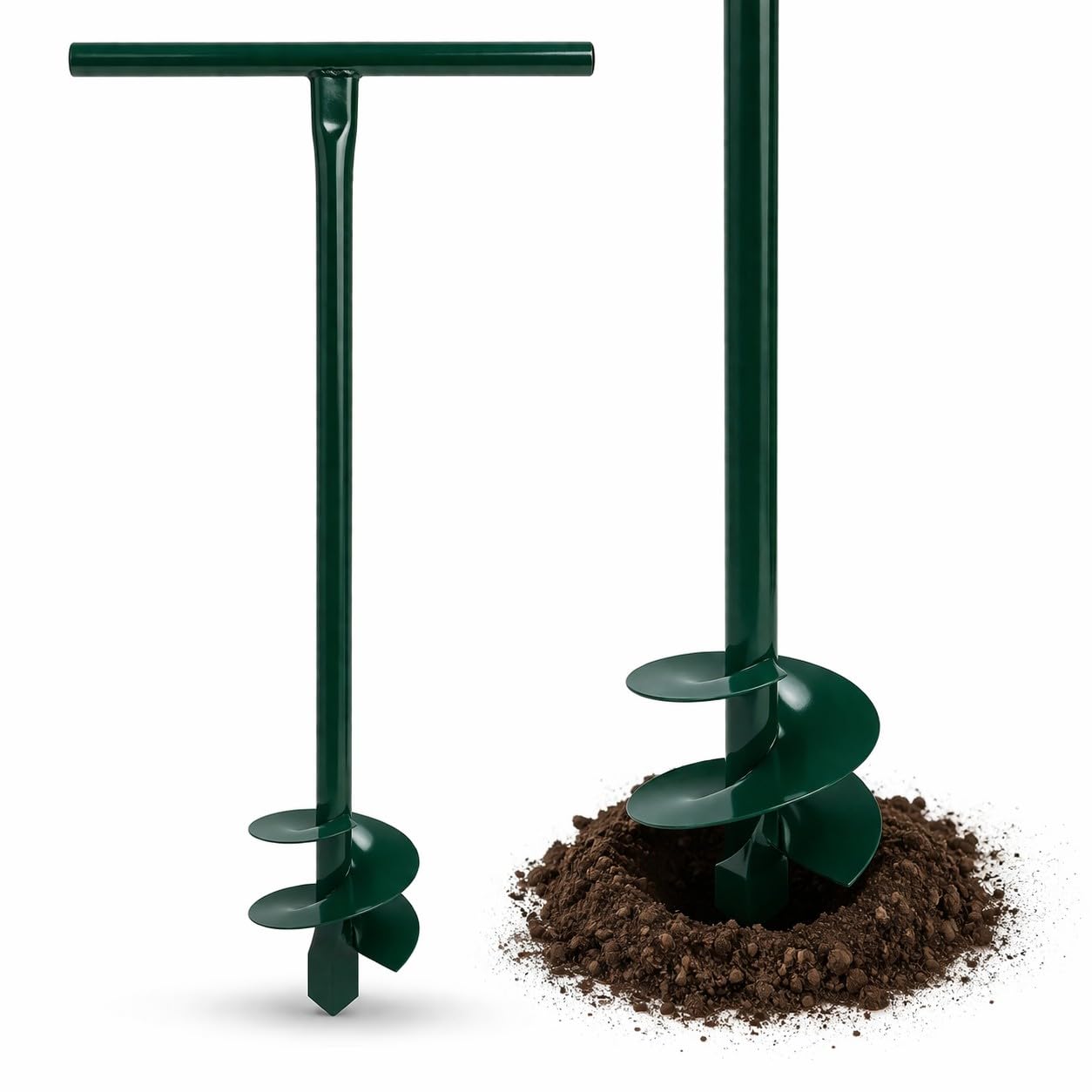 Trivella Manuale Cavabuche Punta Elicoidale in Acciaio 95cm X Ø 100mm ideale per Foraterra, Pali, Giardino e Terreno