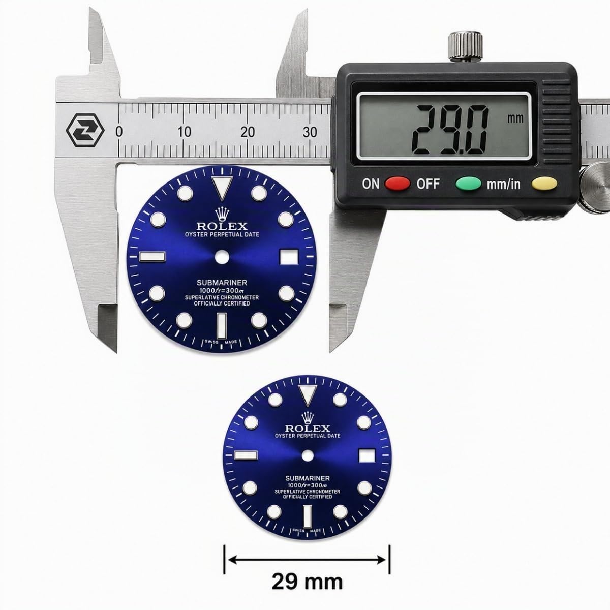 29mm Quadrante in Acciaio Inox Movimento 2824 2836 Ricambio Quadrante in Metallo Luminoso Modding Orologio per Rolex Submariner
