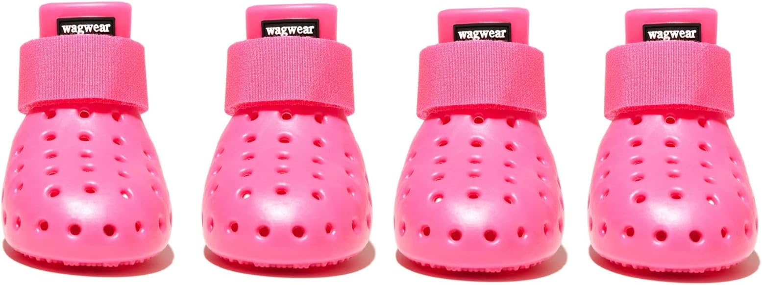 wagwearWagWellies Mojave Dog Boots - Paw Protection from Hot Pavement, Sharp Objects, Dirt, Toxins | Well-Ventilated, Easy-Clean - Sage (Hot Pink, S)
