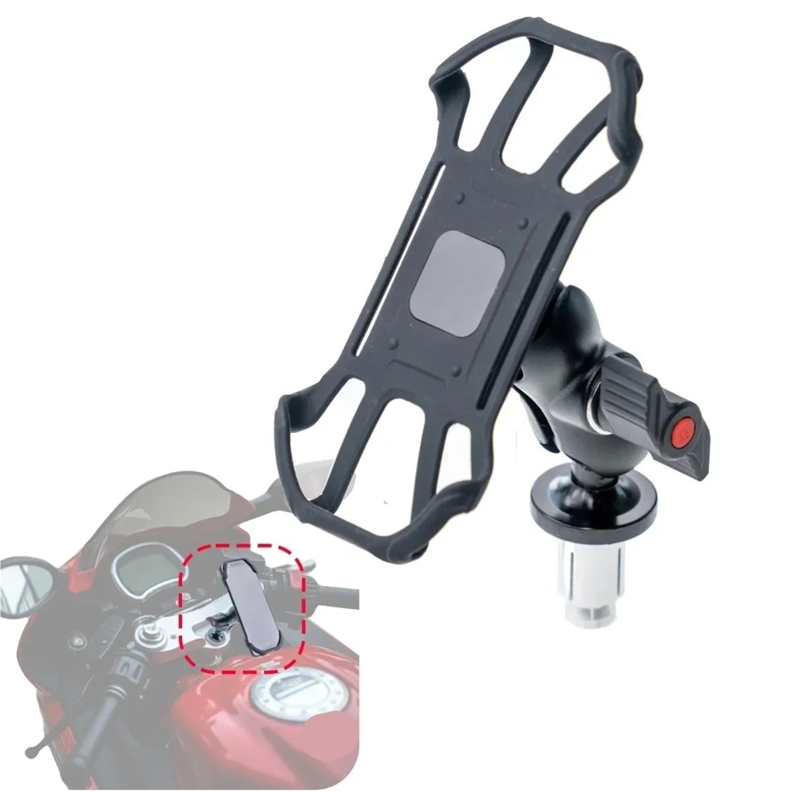 Soporte Para Teléfono De Motocicleta Con GPS Y Horquilla Triple Para Kawasaki Para N-ja 400, 250, Zx6r Y Zx14r 360° Rotación Soporte Móvil