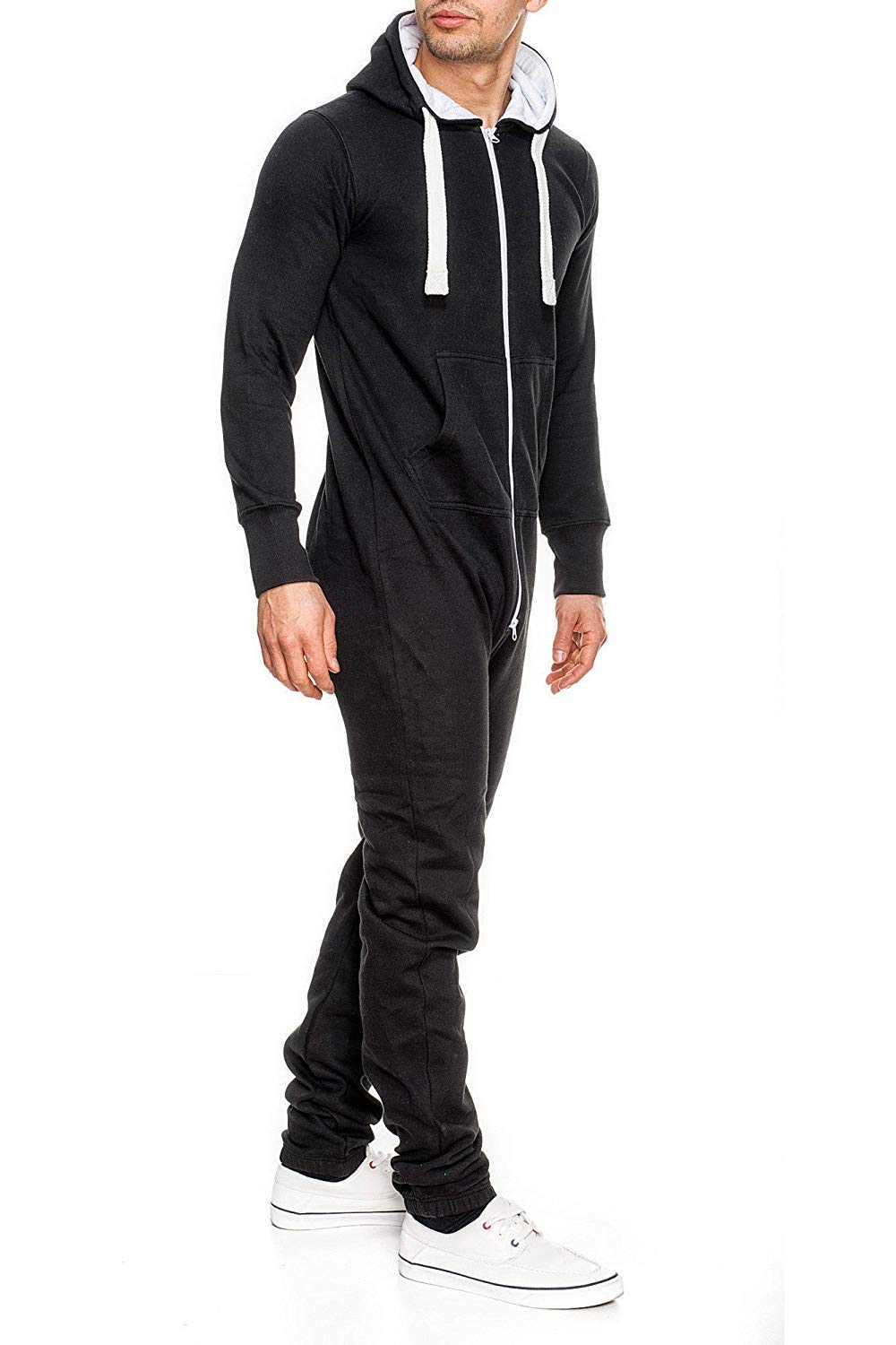 Mono de forro polar para hombre, traje de chándal para hombre, bonito y elegante, con capucha, ropa de dormir
