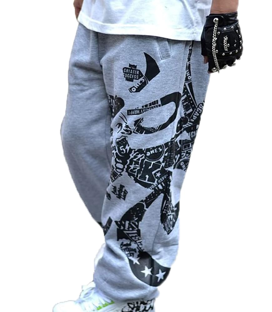 Pantaloni Hip-Hop da Street Dance da Uomo Pantaloni Sportivi Taglie Forti  con Stampa alla Moda : Amazon.it: Moda