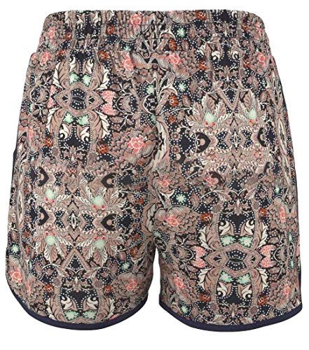 Short de praia feminino de ajuste solto com cordão e estampa floral boêmio da KLJR, Aspic, Medium