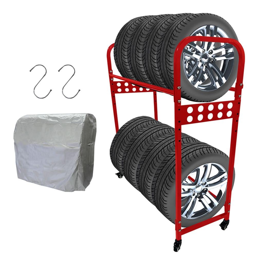 Amazon.co.jp: 【車2台分のタイヤが、収納可能。】 タイヤラック