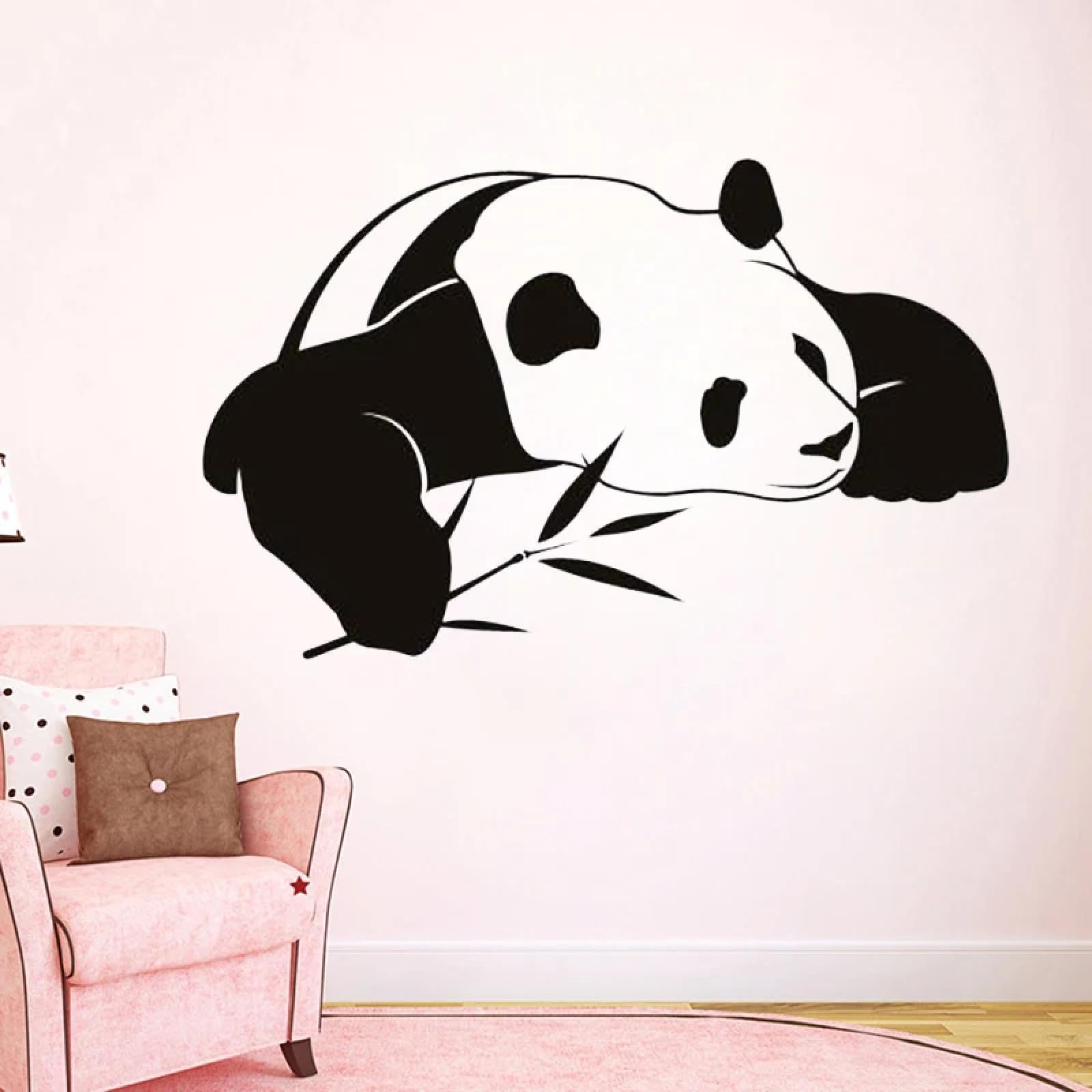 WEIMEIJIE Sleeping Panda Bamboo Stickers, Cute Kids' Room Decoration, Vinyl Wall Stickers, Bedroom House Fun Wall Art Decals