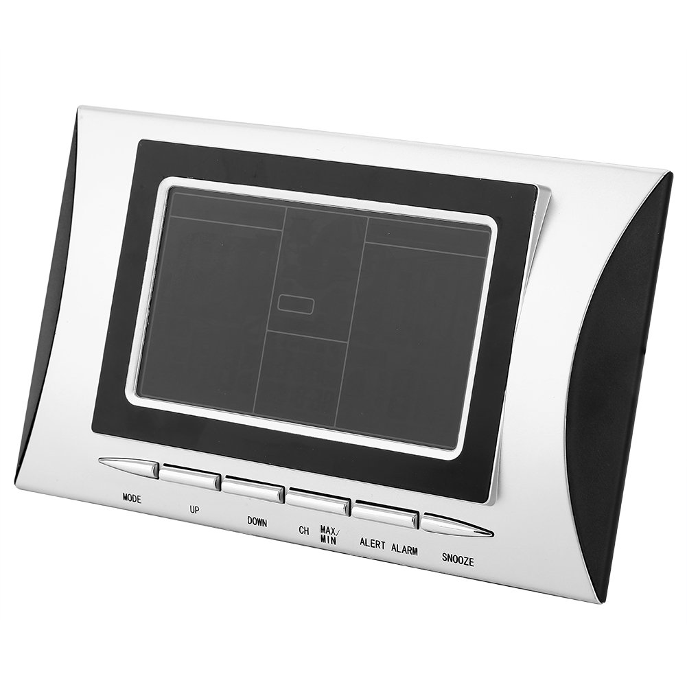 Termometro Igrometro Digitale, Display LCD Colorato, Monitor di Umidità della Temperatura Interna ed Esterna con Calendario e Previsioni Meteo