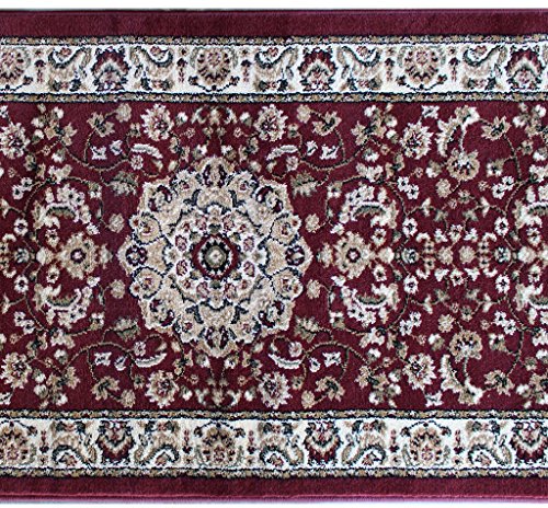 Bellagio Traditional Runner Rug Burgundy 401 (2 Feet X 7 Feet 3 Inch) #TOP6
