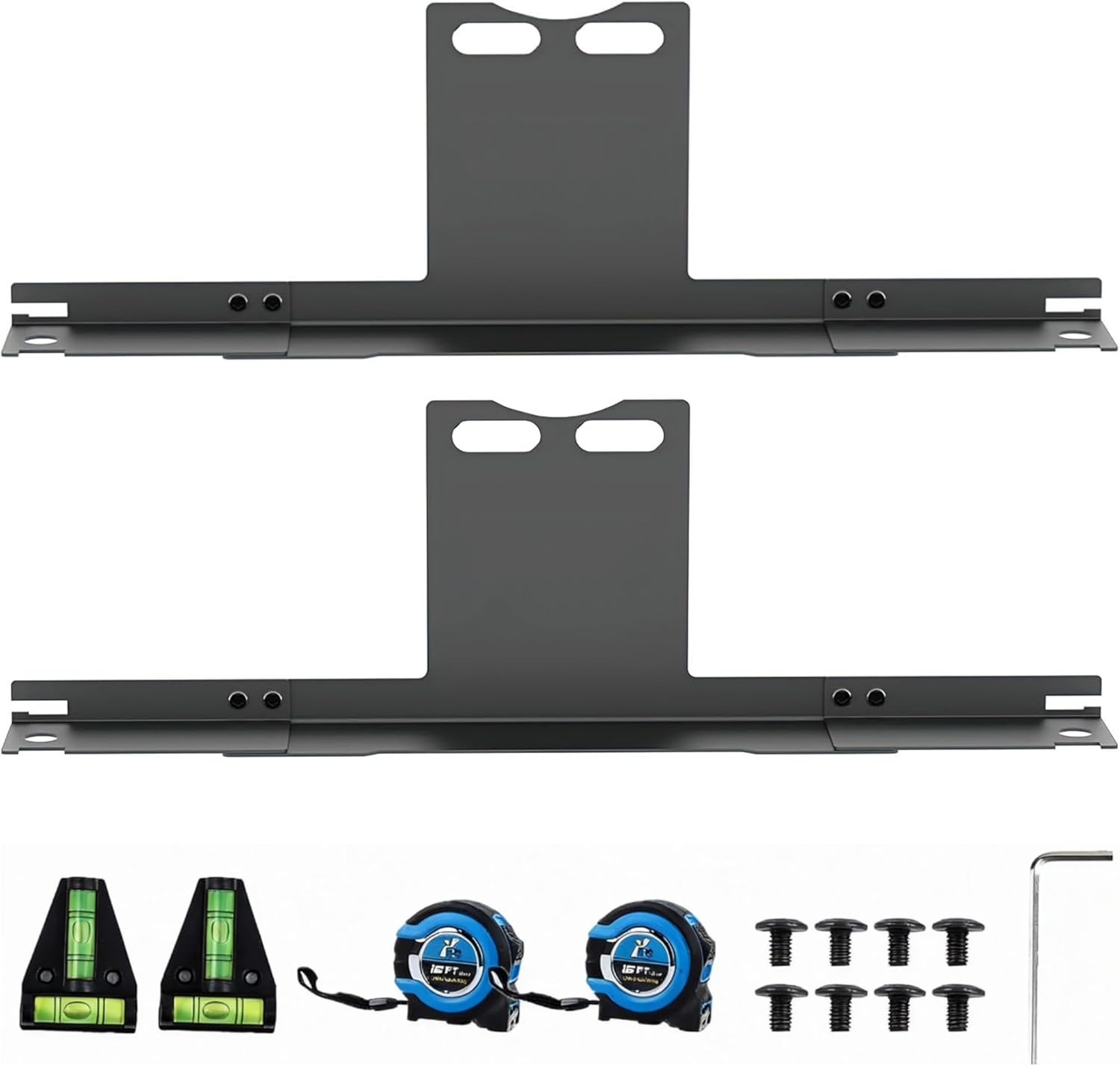 Heavy Duty Wheel Alignment Tool Kit with Toe Plates and Imperial Tape Measures,Easy No-Caliper-Removal Installation Automotive Alignment Gauge for Cars, Trucks, SUVs and ATVs