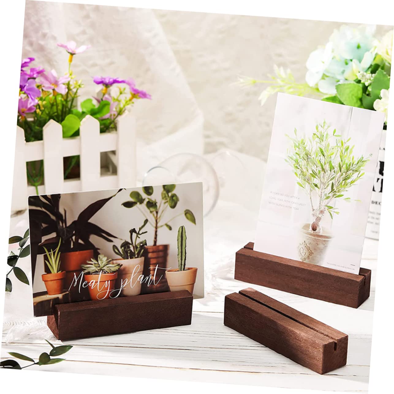 PRETYZOOM Piezas De Soporte De Madera para Números De Mesa Soporte para Tarjetas De Nombre Soporte De Escritorio Soporte De Escritorio Soporte Acrílico para Soportes De Mesa De