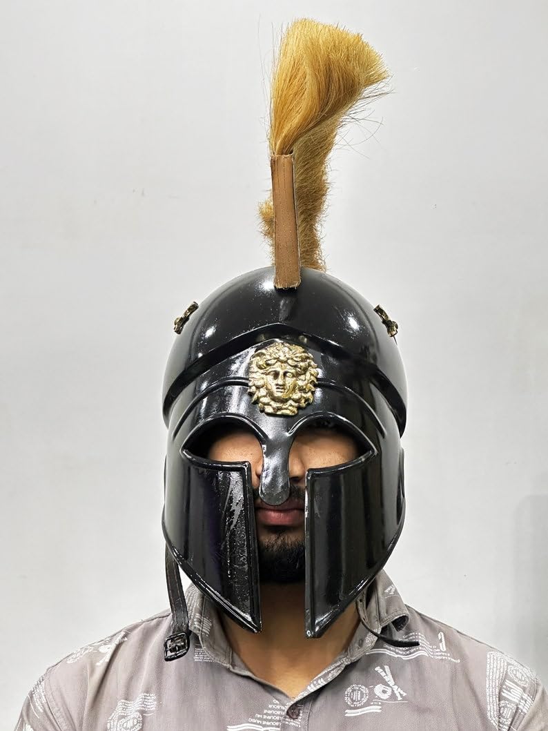 corinthian styled motorcycle helmet Greek | Spartan Helmet | Medieval Steel Helmet with Inner Linner Helmet Tektro disc brakes a plume such as Specialized SEARCH HELMET | Flat Brim Snapbacks:'93 Til