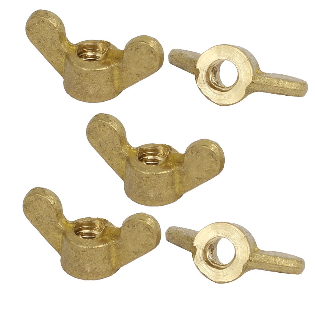 uxcell M6 Thread 1mm Pitch Brass Wingnut Butterfly Wing Nut 5pcs-image-19