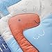 Sweet baba Blue Dinosaur Crib Bedding Set for Baby Boy, 3 Pieces Nursery Set Including Quilt/Fitted Sheet/Crib Skirt