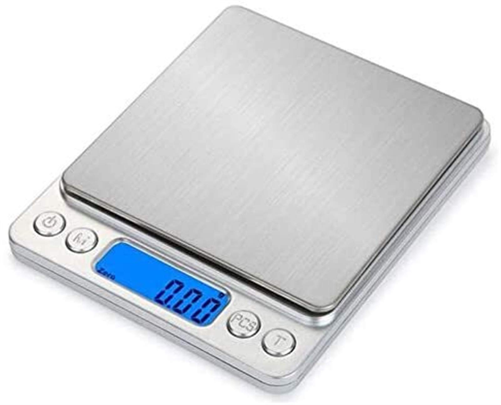 Báscula Digital para Cocina y joyería, báscula de Cocina Digital, báscula eléctrica para Alimentos para Pesar, Panel de Acero Inoxidable de 0,01 g a 500 g, Mini báscula de Bolsillo Cuadrada