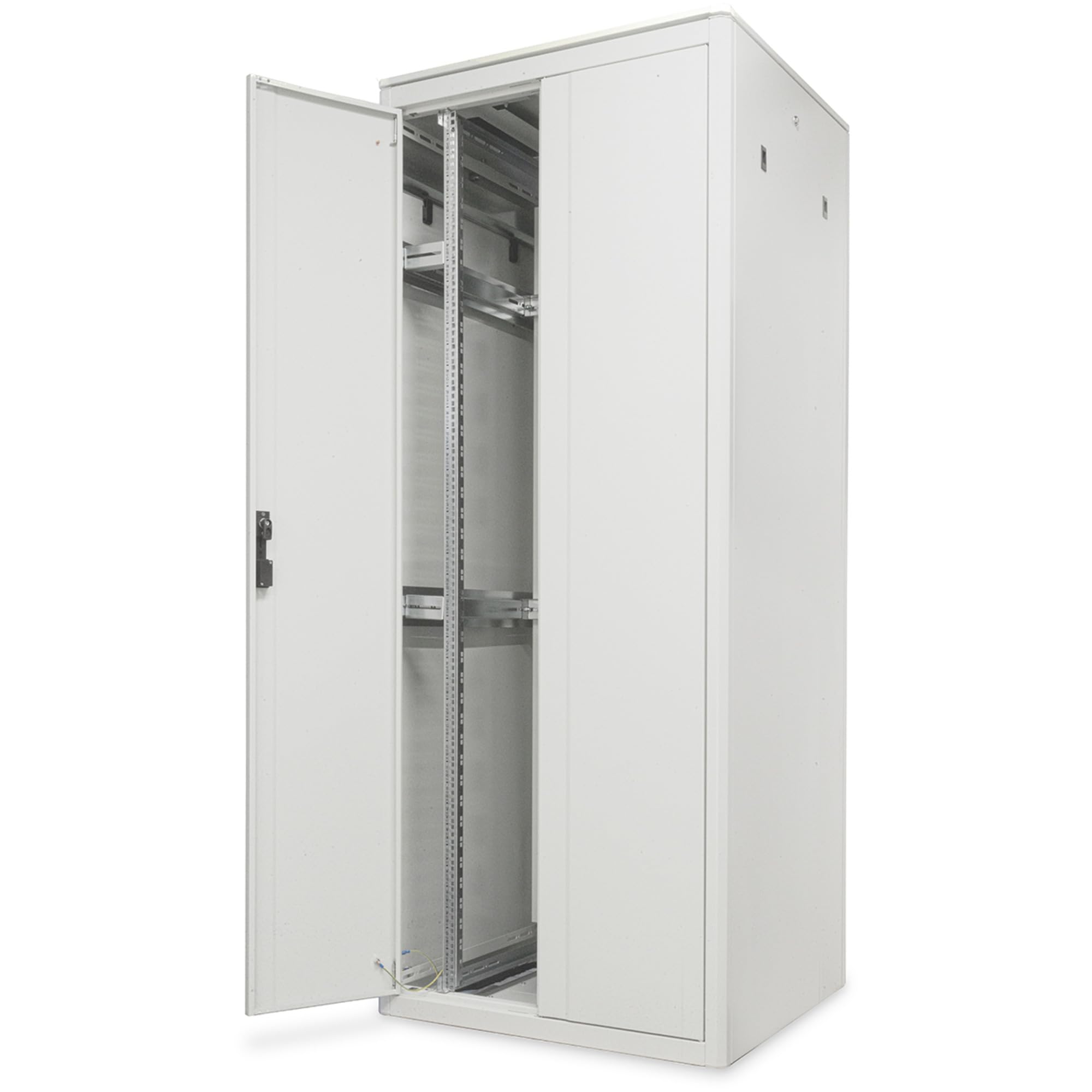 DIGITUS Armoire réseau - 19 Pouces Rack 42U - 80x100 cm - série Varioflex-N - capacité de Charge 1200 kg - Profondeur utile 770 mm - Porte Avant vitrée - Gris