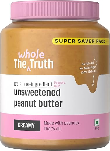 The Whole Truth - Supersaver Pack | Unsweetened Peanut Butter | 925 g | Creamy | High Protein | No Artificial Sweeteners |...
