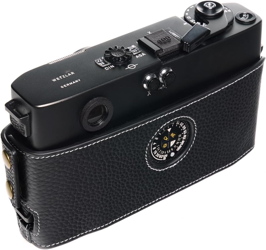 Handmade Genuine Real Leather Half Camera Case Bag Cover for Leica M5 Black Color