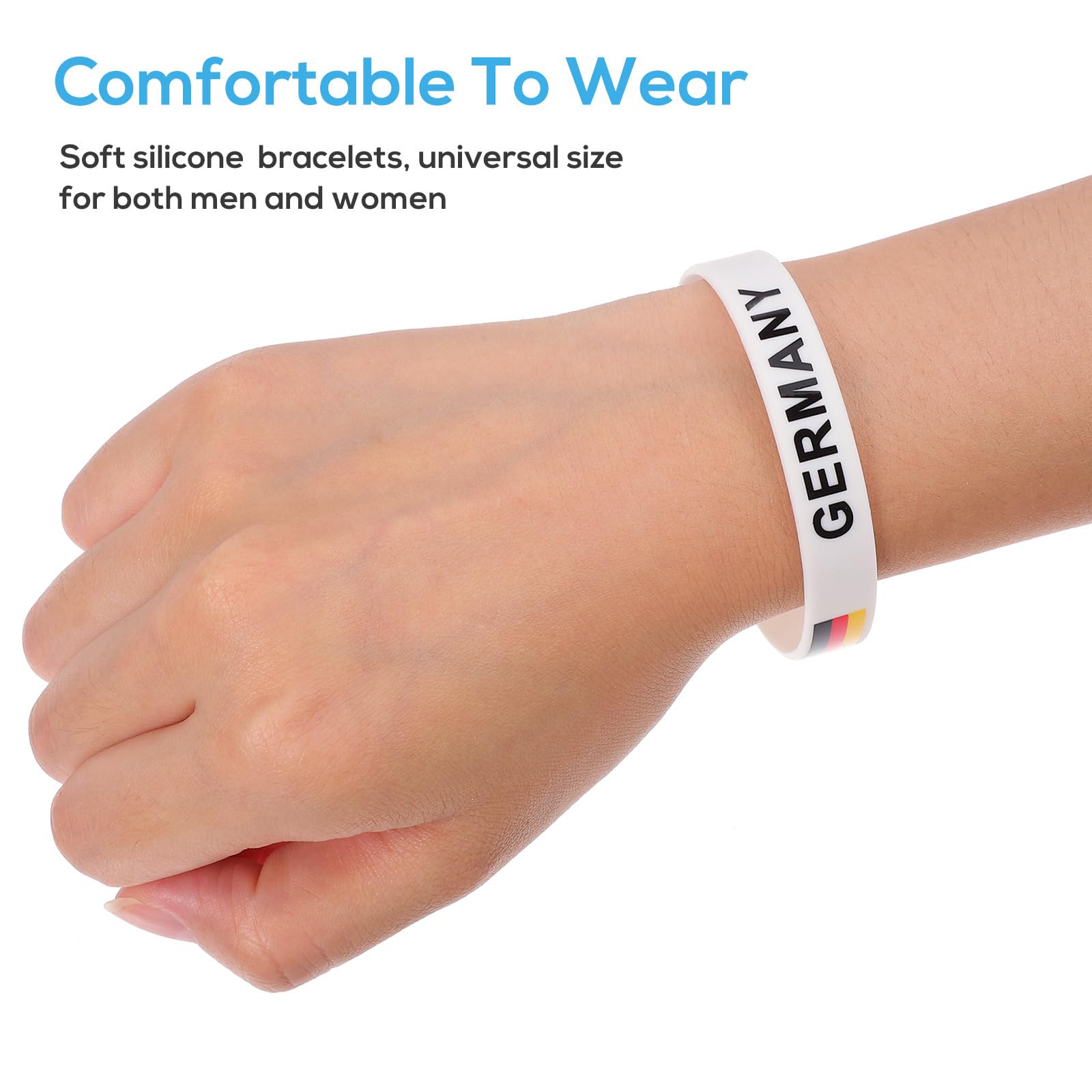 BESPORTBLE Lot de 10 bracelets en silicone Allemagne - Bracelets de sport robustes en caoutchouc