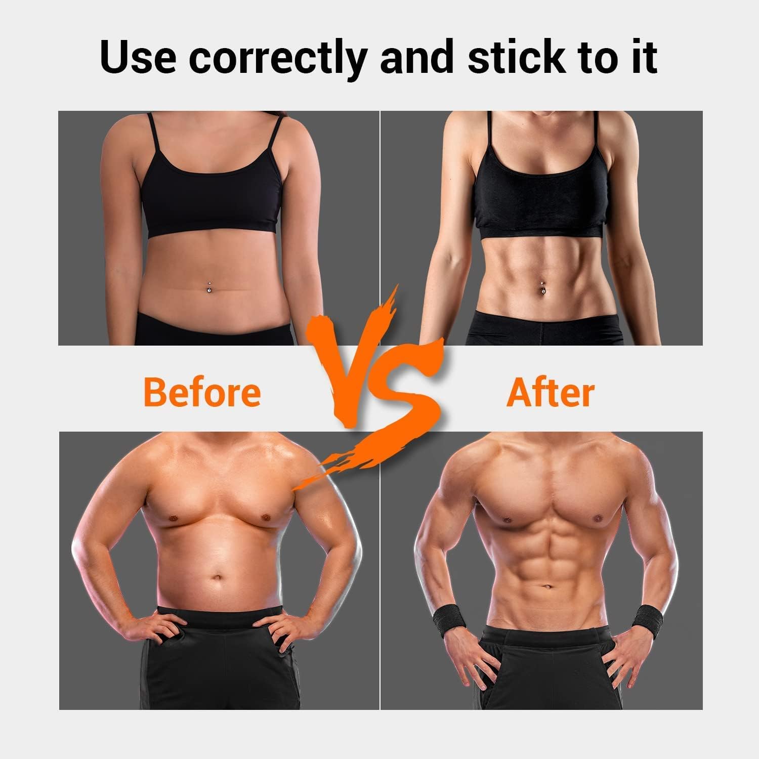 Muscle Toner ABS Training Workout Belt Body Abdominal Toning Gear Waist Trimmer Ab Workouts Intelligent Portable Fitness Apparatus for Men Women Abdomen/Arm/Leg Home Office Exercise - Image 6