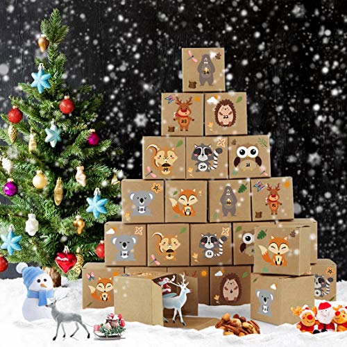 Adventskalender zum Befüllen Bluelves – 24 DIY Boxen mit Aufklebern