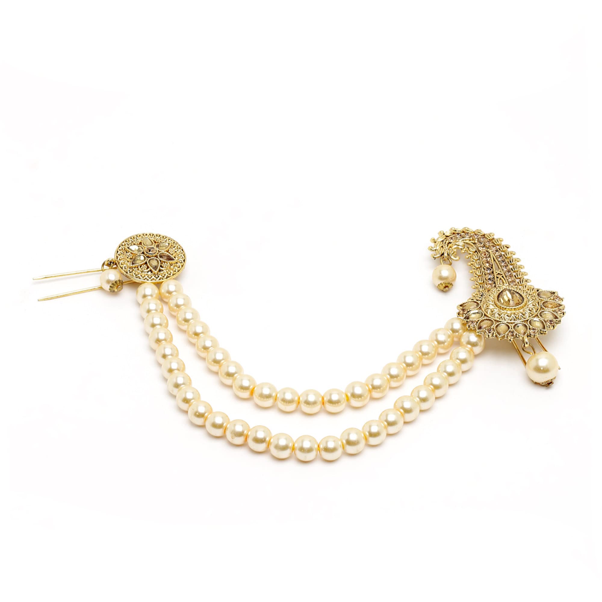 sanjog Embellished Golden Plated Stone Classy Safa Kalangi For Groom/men (Golden) (B099PN7KCM) Amazon Price History, Amazon Price Tracker