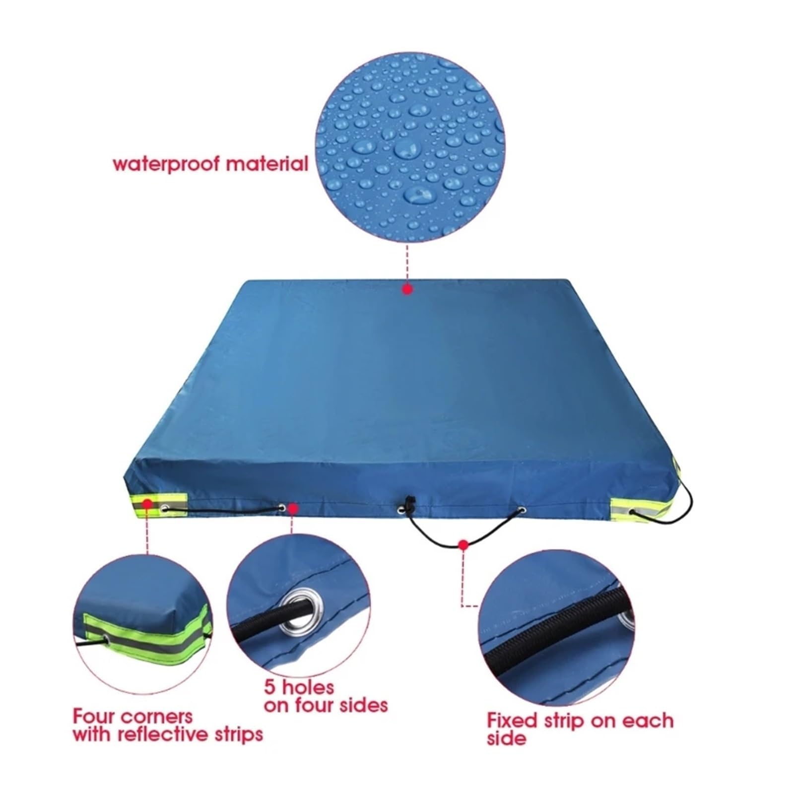 Fundas De Remolque Lona Plana for Remolque con Tira Reflectante Lonas Resistentes Cubierta Plegable Impermeable a Prueba de Viento Anti-UV 220x125x15cm Remolque Funda(Silver)