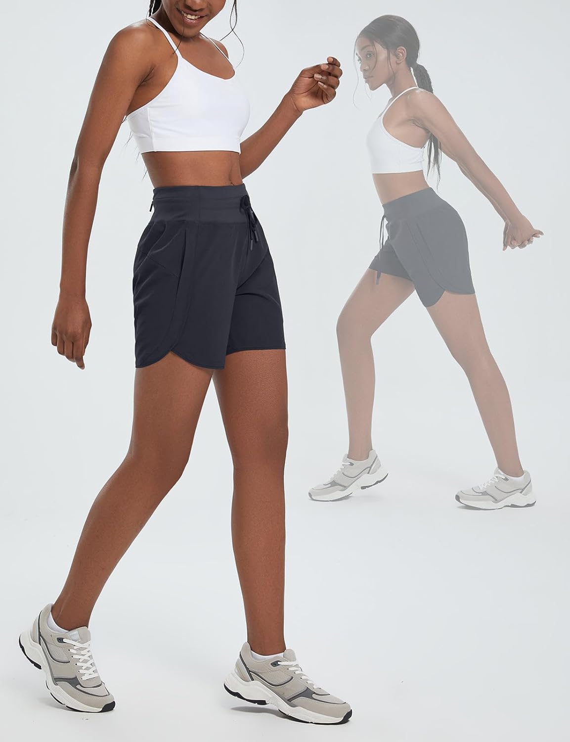 baleaf Women's 5" Workout Shorts Athletic Running Shorts High Waisted with Zipper Pocket Gym Quick Dry Hiking Sports - Image 6