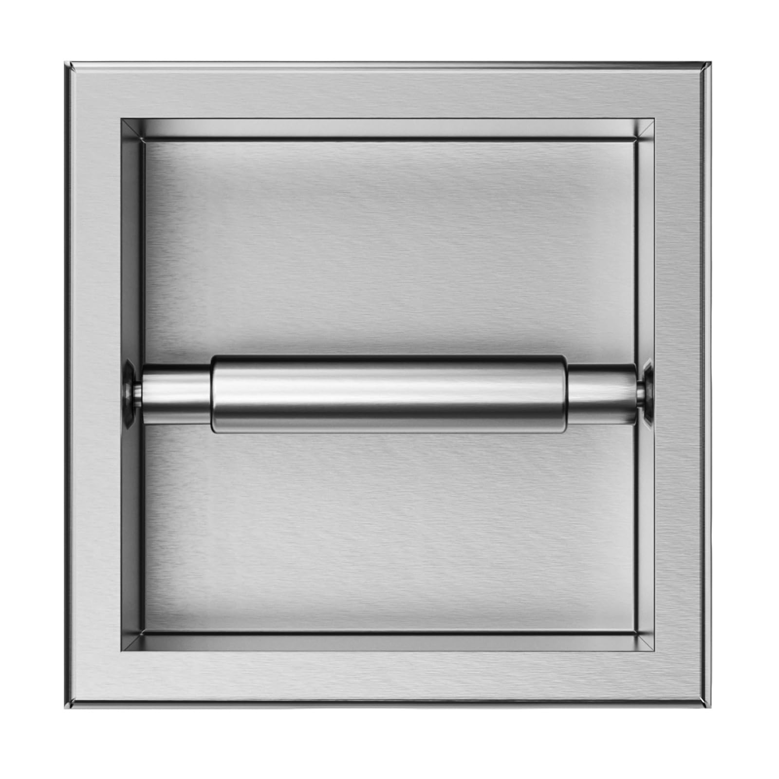Porta carta igienica da incasso, in acciaio inox, per il bagno, 17,3 x 17,3 x 8,7 cm, argento