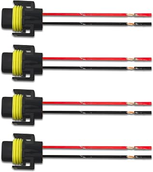 HAOBO 4PCS 9005 9006 9012 H11 H8 881 Female Adapter Wiring Harness Sockets Wire, Car Lampholder Wire for Headlights and Fog Lights, Headlamp Fog Light Harness Connector Replacement
