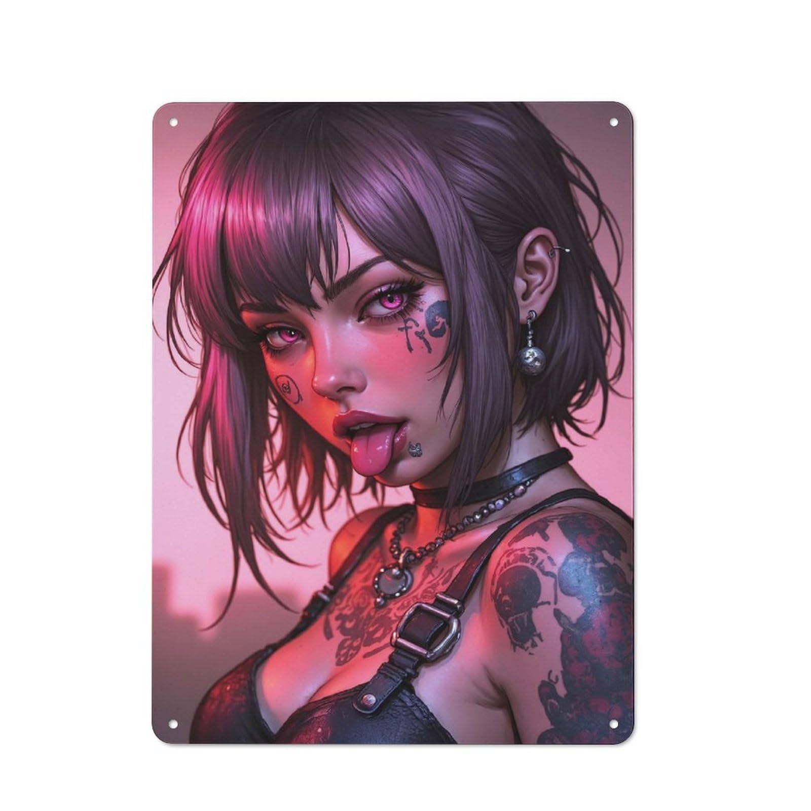 Junmoney Girls Style-14 40X30cm Retro Metal Sign With Portrait For Living Room Or Hallway, For Living Room Decor Lovers Refreshing A Room In Autumn