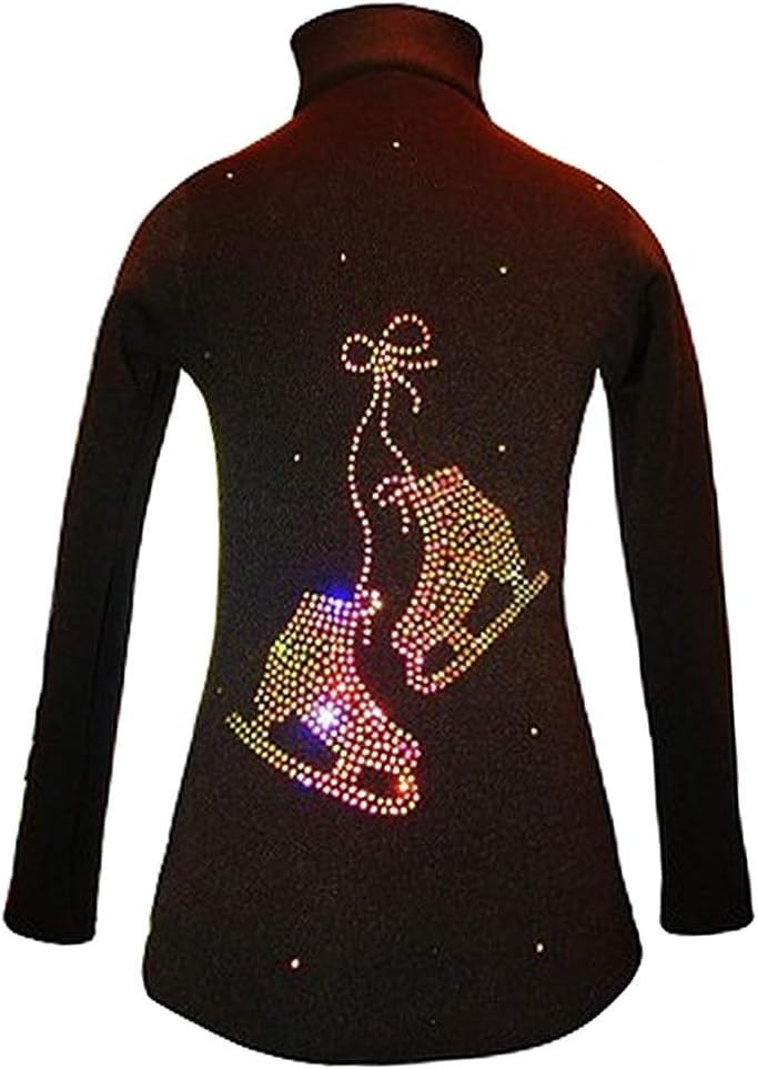 Ice Fire Skate Wear Black Jacket Skate Pair Applique Womens